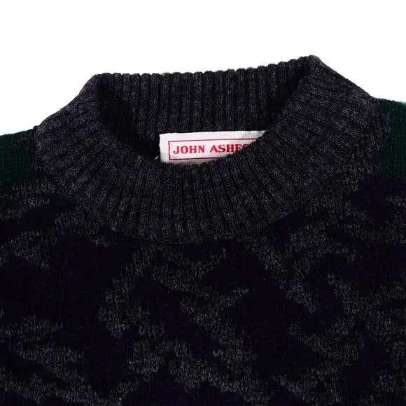 John Ashford Wool Acrylic Y2K Grandpa Abstract Sweater Made in Italy Large